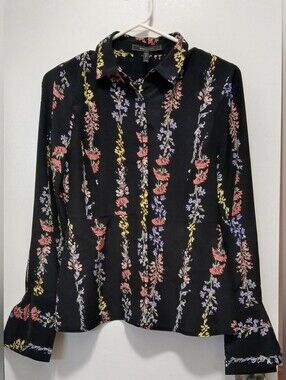 BCBG MaxAzria Silk Floral Blouse